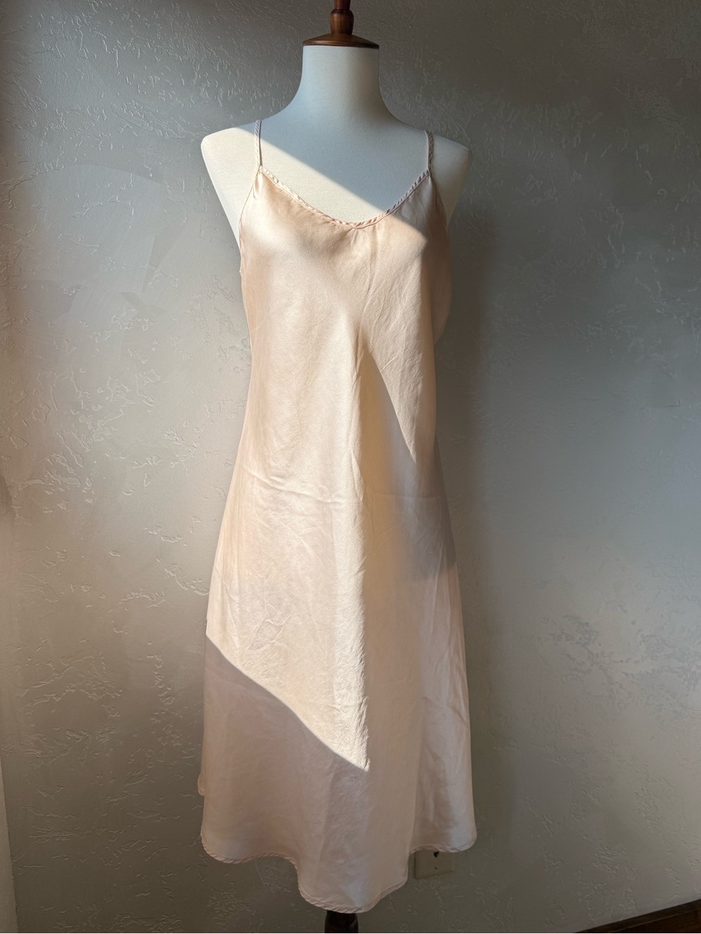 100% Silk Vintage Jolie Femme Slip Dress Thai Silk Size 16 1970s–80s